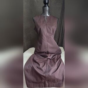 Elegant Brown Sleeveless Dress